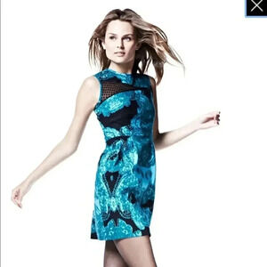 Nanette Lepore paisley silk blend dress size 0